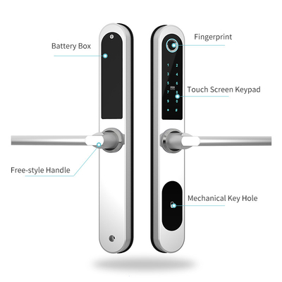 Batteries en verre biométriques de la serrure de porte de Wifi de Smart Home de carte intelligente d'empreinte digitale 4pcs aa