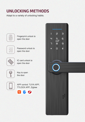 Serrure intelligente de porte d'empreinte digitale de sécurité à la maison de serrure de Wifi de mot de passe de carte d'hôtel futé de Tuya