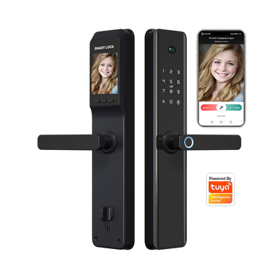Alliage d'aluminium biométrique électronique de serrure de porte d'empreinte digitale de WiFi avec la caméra/appli de Tuya