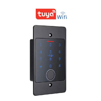 Contrôle d'accès autonome encastré par empreinte digitale avec clavier, boîtier métallique étanche pour extérieur, Wifi Smart Tuya