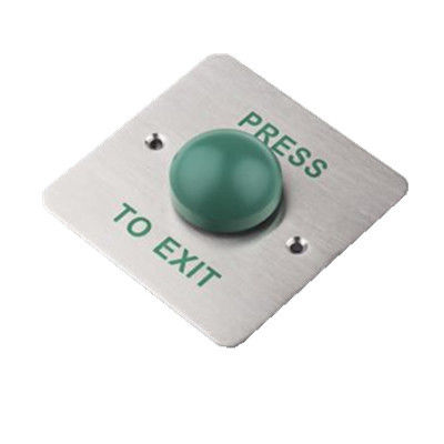 Bouton poussoir Stainess de sortie de secours de dôme moins avec Slikprinting vert