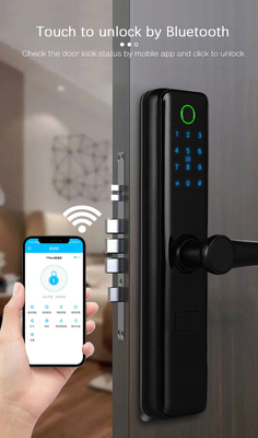 Norme 6068 de serrure de porte de capteur d'empreinte digitale de Bluetooth de noir de FCC pour des appartements