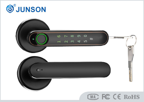Appli incurvé de Bluetooth Tuya de couleur de noir de serrure de porte d'empreinte digitale de poignée